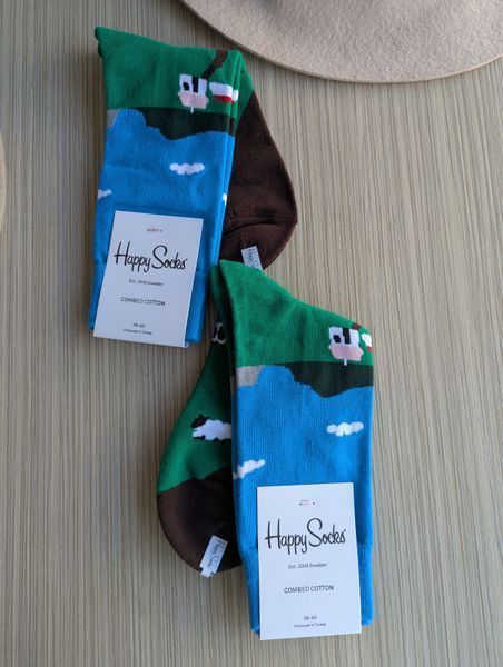 Шкарпетки жіночі Happy Socks зелено-блакитні Фазенда демісезонні фото