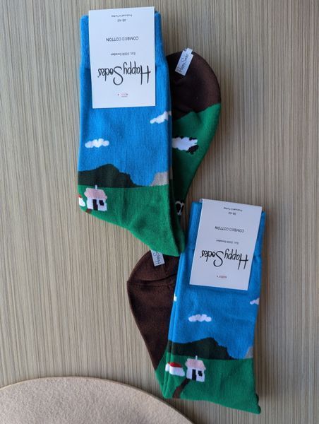 Шкарпетки жіночі Happy Socks зелено-блакитні Фазенда демісезонні фото