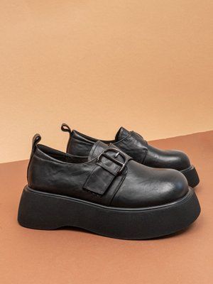 Жіночі лофери туфлі Fashion 3702 чорні натуральна шкіра фото