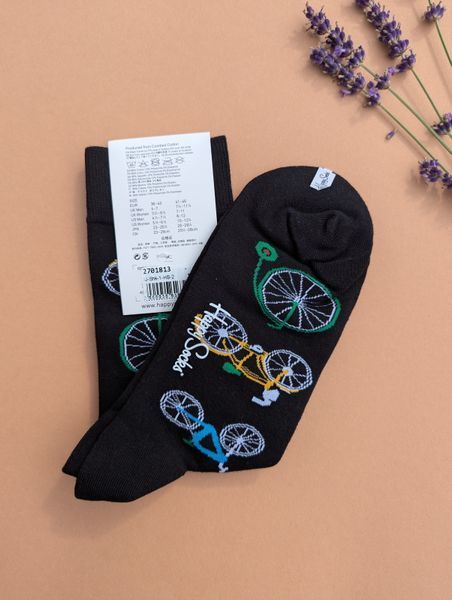 Шкарпетки чоловічі Happy Socks чорні Велосипед демісезонні фото