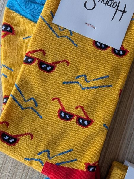 Шкарпетки жіночі Happy Socks жовті Окуляри демісезонні фото