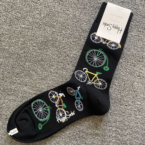 Шкарпетки чоловічі Happy Socks чорні Велосипед демісезонні фото