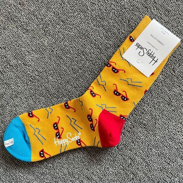 Шкарпетки жіночі Happy Socks жовті Окуляри демісезонні фото