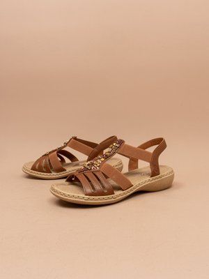 Жіночі босоніжки Rieker 61850/24 коричневі фото