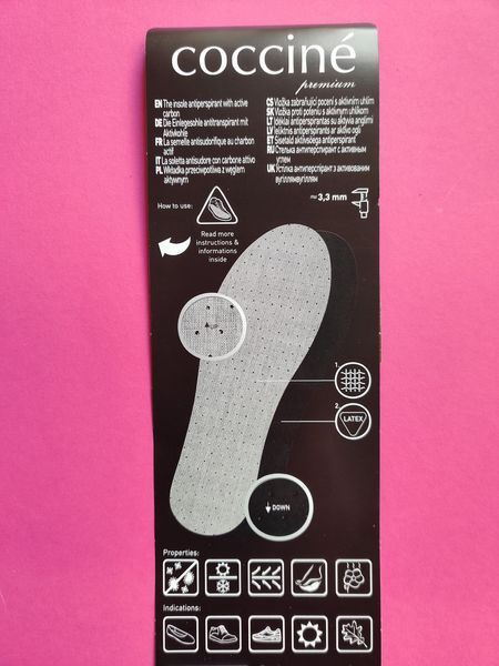 Устілки під вирізання Coccine 665/17/99 Antiperspirant Perforated антибактеріальні фото