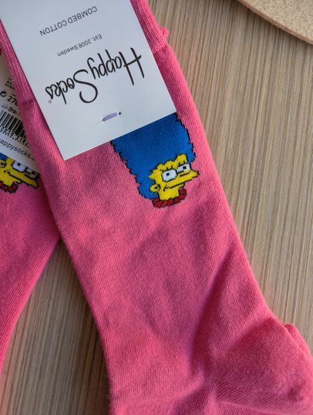 Шкарпетки жіночі Happy Socks рожеві Мардж демісезонні фото