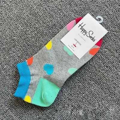 Шкарпетки короткі жіночі Happy Socks сірі Сердечка демісезонні фото
