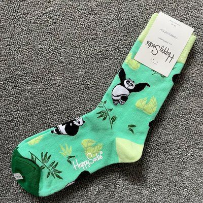 Шкарпетки жіночі Happy Socks зелені Панди демісезонні фото