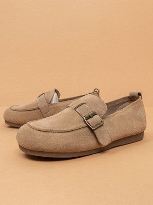 Жіночі туфлі лофери Fashion 5521 бежеві натуральна замша фото