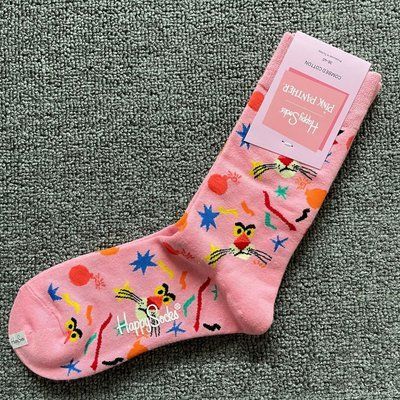 Шкарпетки жіночі Happy Socks рожеві Пантера демісезонні фото