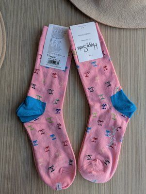 Шкарпетки жіночі Happy Socks рожеві Пальми демісезонні фото