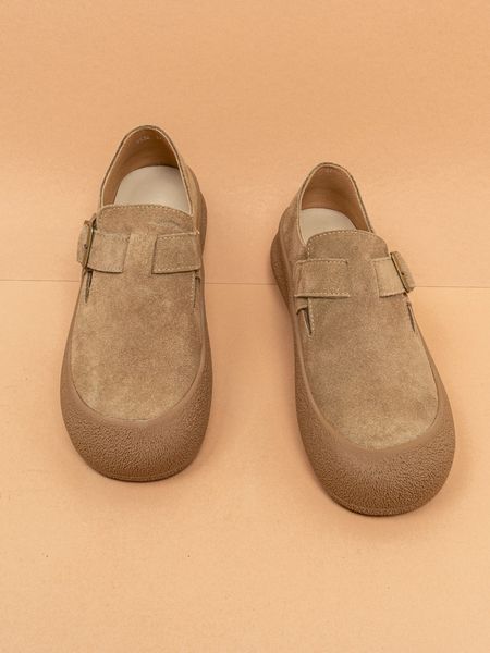 Жіночі туфлі мокасини Leathershoes 5532 бежеві натуральна замша фото