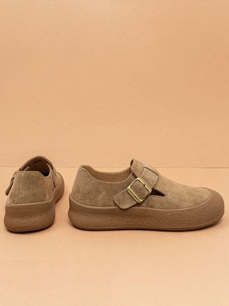 Жіночі туфлі мокасини Leathershoes 5532 бежеві натуральна замша фото
