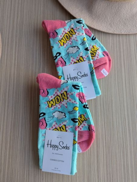 Шкарпетки жіночі Happy Socks м'ятні Mom демісезонні фото