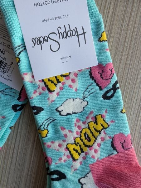 Шкарпетки жіночі Happy Socks м'ятні Mom демісезонні фото