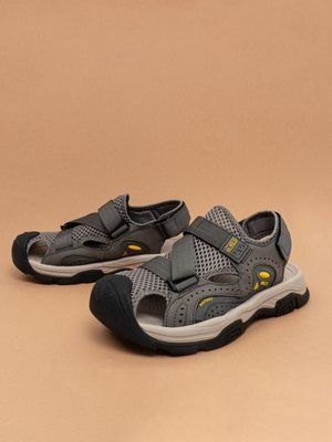 Чоловічі сандалі босоніжки Fashion 9573 сірі сітка фото