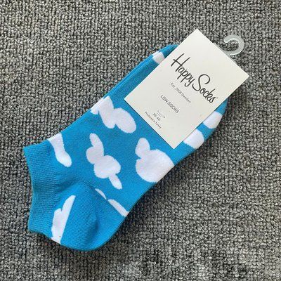 Шкарпетки короткі жіночі Happy Socks блакитні Хмаринки демісезонні фото