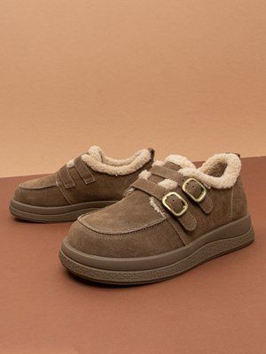 Жіночі зимові черевики угги Leathershoes 5557 коричневі натуральна замша фото