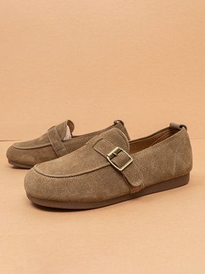 Жіночі туфлі лофери Fashion 5521 коричневі натуральна замша фото