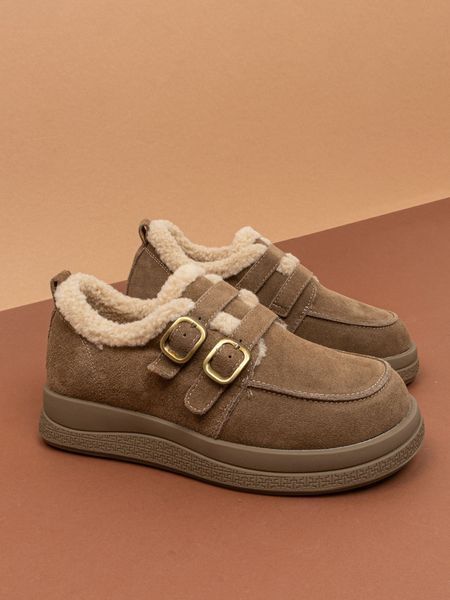 Жіночі зимові черевики угги Leathershoes 5557 коричневі натуральна замша фото