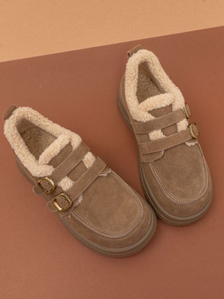 Жіночі зимові черевики угги Leathershoes 5557 коричневі натуральна замша фото