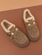 Жіночі зимові черевики угги Leathershoes 5557 коричневі натуральна замша фото 4