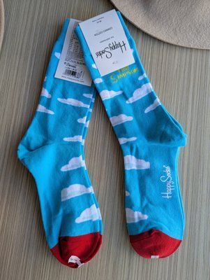 Шкарпетки жіночі Happy Socks сині Хмаринки демісезонні фото