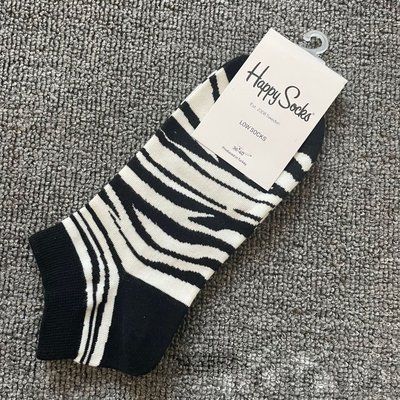 Шкарпетки короткі жіночі Happy Socks білі Зебра демісезонні фото