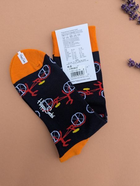 Шкарпетки чоловічі Happy Socks чорні Велосипеди демісезонні фото