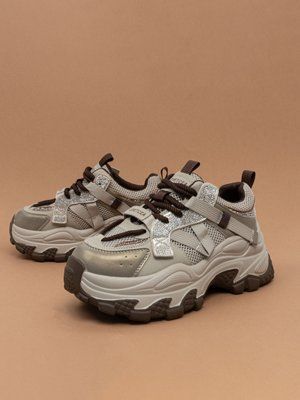 Жіночі кросівки Fashion A8959-3 бежеві натуральна шкіра сітка фото