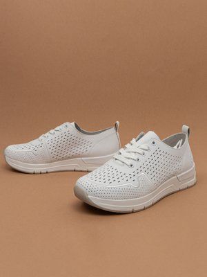 Жіночі кросівки Rieker 58909/80 білі натуральна шкіра перфорація фото
