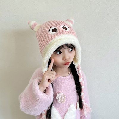 Дитяча шапка зимова Fashion рожева Очі 50-54 фото