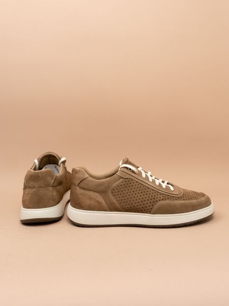 Чоловічі кросівки з перфорацією Clubshoes KD2n бежеві натуральна шкіра фото