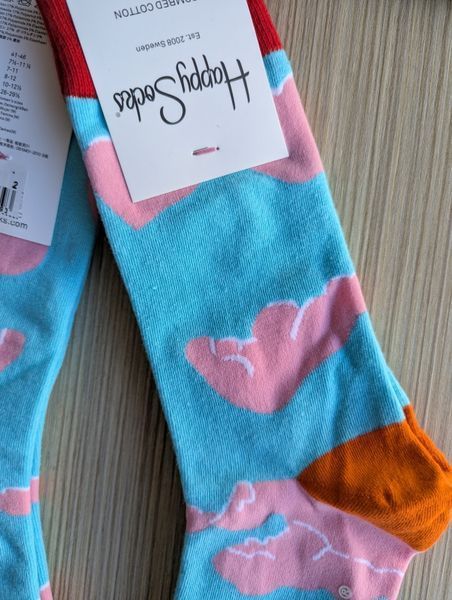 Шкарпетки жіночі Happy Socks блакитні Хмаринки демісезонні фото