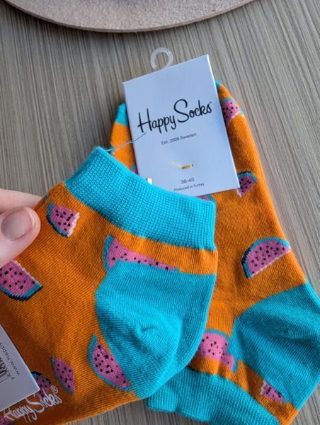 Шкарпетки короткі жіночі Happy Socks помаранчеві Кавун демісезонні фото