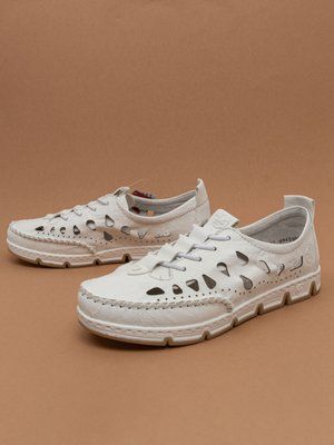 Жіночі літні туфлі Rieker 49956/80 білі натуральна шкіра фото