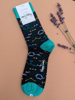 Шкарпетки чоловічі Happy Socks темно-зелені Хімія демісезонні фото
