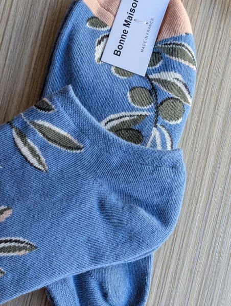Шкарпетки короткі жіночі Bonne Maison сині Оливки демісезонні фото