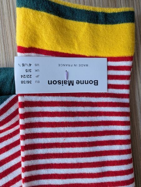 Шкарпетки жіночі Bonne Maison чорвоно-білі Смужки демісезонні фото