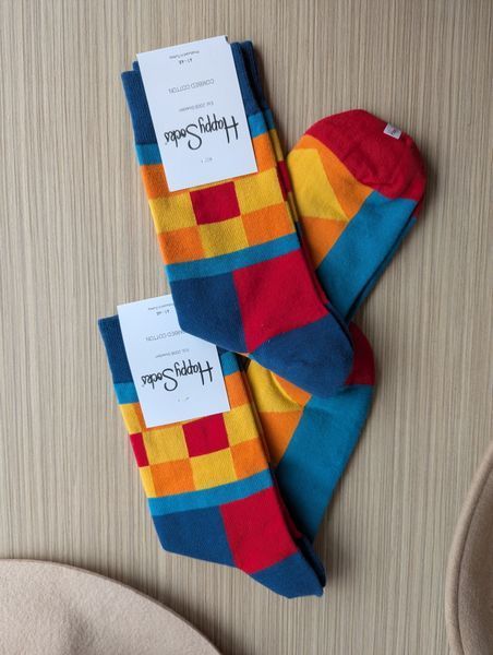 Шкарпетки чоловічі Happy Socks Квадрат демісезонні фото