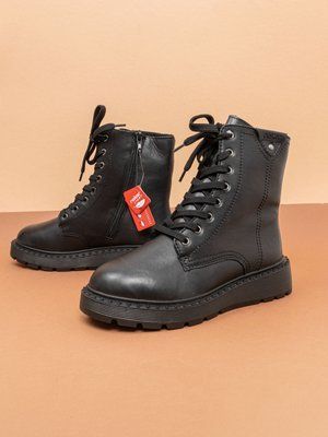Зимові жіночі черевики Rieker 70408/00 чорні натуральна шкіра фото