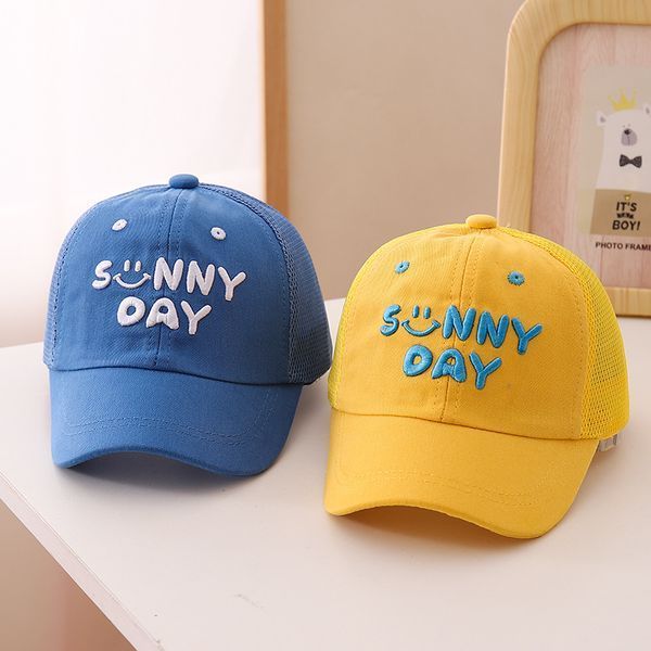 Дитяча літня бейсболка Sunny Day синя з сіткою 50-52 фото