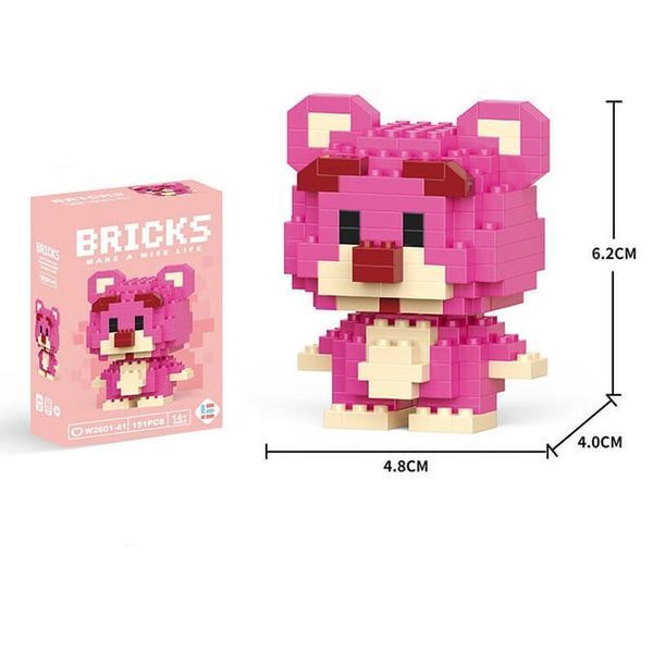 Конструктор з мікроблоків Bricks W2601-41 Ведмідь Лотсо 151 блок фото