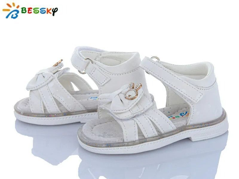 Босоніжки для дівчинки Bessky BL3758-3S білі екошкіра 19-24 фото