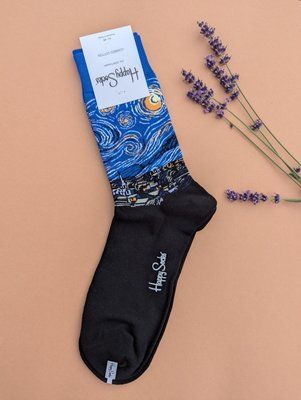 Шкарпетки чоловічі Happy Socks чорні Ван Гог демісезонні фото