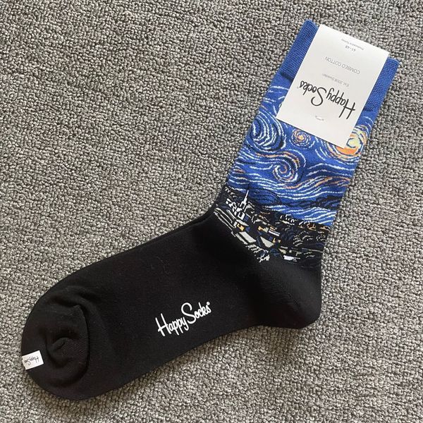 Шкарпетки чоловічі Happy Socks чорні Ван Гог демісезонні фото