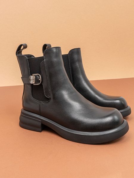 Жіночі черевики челсі Fashion ZM258051DL чорні натуральна шкіра демі фото