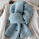 Жіночий зимовий шарф Fashion блакитний вовна альпаки 24x160 см фото 3