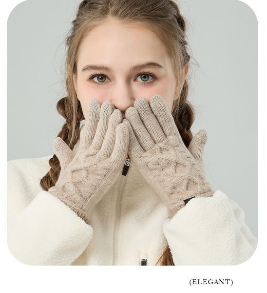 Рукавички жіночі зимові Fashion бежеві сенсорні фото