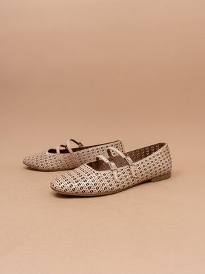 Жіночі балетки туфлі Tamaris 1-22132-46-222 бежеві натуральна шкіра фото